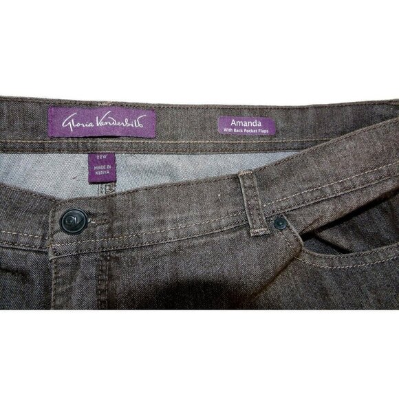 GLORIA VANDERBUILT Amanda gray-ish brown jeans 29" inseam women's size 22W, NEW - Picture 5 of 5